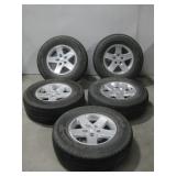 Five Jeep Wheels 255/75R17 Goodyear Tires