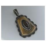 S.S Sw Vtg. Hallmarked Stone 20.8g T.W. Pendant