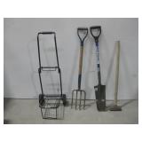 Sledge Hammer, Pitchfork, Shovel & Folding See