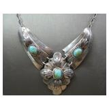 S.S Vtg Navajo Wilbur Wauneka Turq Necklace See;