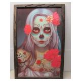 Day Of The Dead Style Framed Canvas Print See Info
