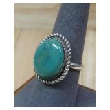Sterling Silver Turquoise Ring Hallmarked