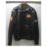 Leather Gallery Jacket USMC Patches Sz 2XL See