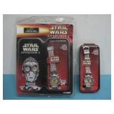 Two NIP Star Wars Skeletal Character C-3PO Watches