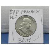 1957D Silver Franklin Half Dollar