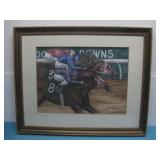 1980 E. Caprani Race Horse Print See Info