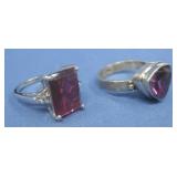 Two Sterling Silver Rings Hallamarked