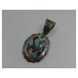 S.S Sw Vtg Hallmarked Multistone 26.1g T.W Pendant