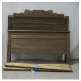 Bedframe W/Oak Carved Headboard/Footboard See Info