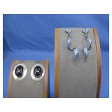 Two Pairs Of Sterling Silver SW Style Earrings