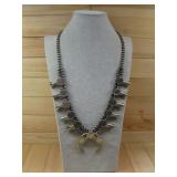1990s Roosevelt Dime Metal Squash Blossom Necklace