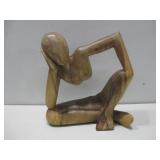 Vtg Carved Abstract Sculpture Thinking Man See