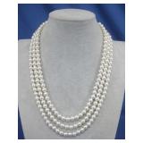 Multi-Strand Faux Pearl Necklace