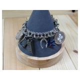 S.S Vtg. Hallmarked Charm Bracelet 41.4g T.W.