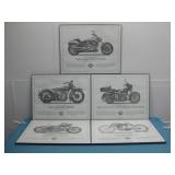 Five Framed Harley Davidson Motorcycle Prints See
