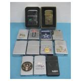 Thirteen Assorted Zippo Refillable Lighters See