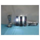 Five Various Flashlights Powers On
