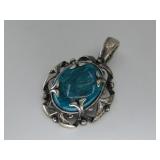 S.S Sw Hallmarked Chrysocolla 20.0g T.W Pendant