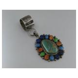 S.S Vtg. N/A Signed Multistone 31.2g T.W Pendant