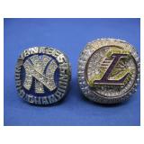 NY Yankees & LA Lakers Gold Tone Championship See