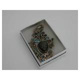 Nickel Silver Mexico MCM Multistone Necklace