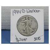 1944D Liberty Walker Silver Half Dollar