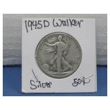 1945D Liberty Walker Silver Half Dollar