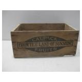Vtg Calpack Fruits Wooden Peach Crate 15.5' x 10'