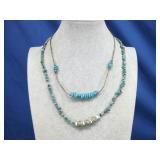 Pair of Vtg Navajo Turquoise Necklaces