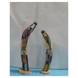 Two Signed Native American Corn Kachinas  13'