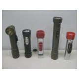 Five Vtg Flash Lights Military Kwik-Lite See Info