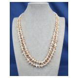 Vtg 2 Strand Spiny Oyster Heishi Necklace 24'