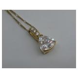 14K Gold Hallmarked Czs Necklace