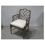 Chinese Chippendale Style Faux Bamboo Arm See