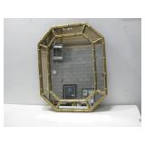 MCM Hollywood Regency Faux Bamboo Mirror See