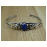 Sterling Silver Lapis Lazuli Bracelet Hallmarked