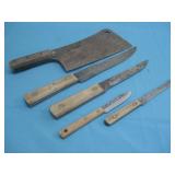 Three Old Hickory Knives, F.Dick Clever & More See