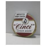 Vtg 'Cinci' Lager  Beer Advertisement Sign See