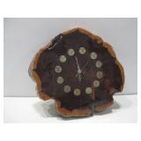 Vtg Lacquered Wood Clock 14' x 16'
