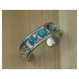 Sterling Silver Turq. Toddler Bracelet Hallmarked