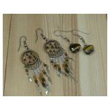 Tigers Eye Earrings & Dream Catcher Earrings
