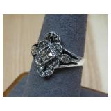 Sterling Silver Marcasite Ring Hallmarked