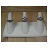 Three S.S. Rings One Is 10k Gold, See Info