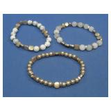 Three World Market Stretchable Beaded Bracelets
