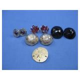 Four Pairs Of Vtg Costume Clip On Earrings
