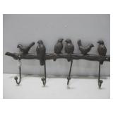 Metal Decorative Bird Hook Rack  16.5' x 7.5'