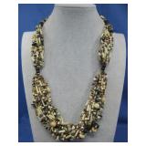 Multi-Strand Beaded Necklace Wood & Various Beads