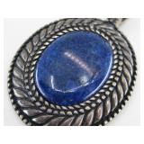 S.S. Vtg. Sw Hallmarked Lapis Lazuli Pendant