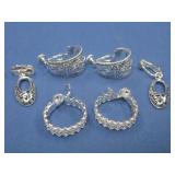 Silver Tone Screwback & Clip On Earrings