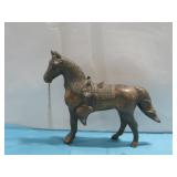 Vtg Metal Copper Tone Horse W/ Reins 12' x 10'